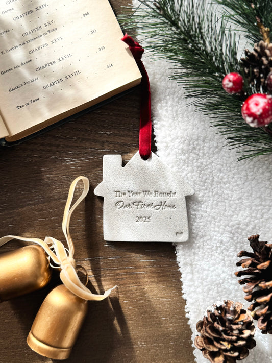 "First Christmas in Our New Home" Ornament: New Home Gift, First Time Homeowner Gift, Housewarming Gift, Realtor Gift, New Home Keepsake