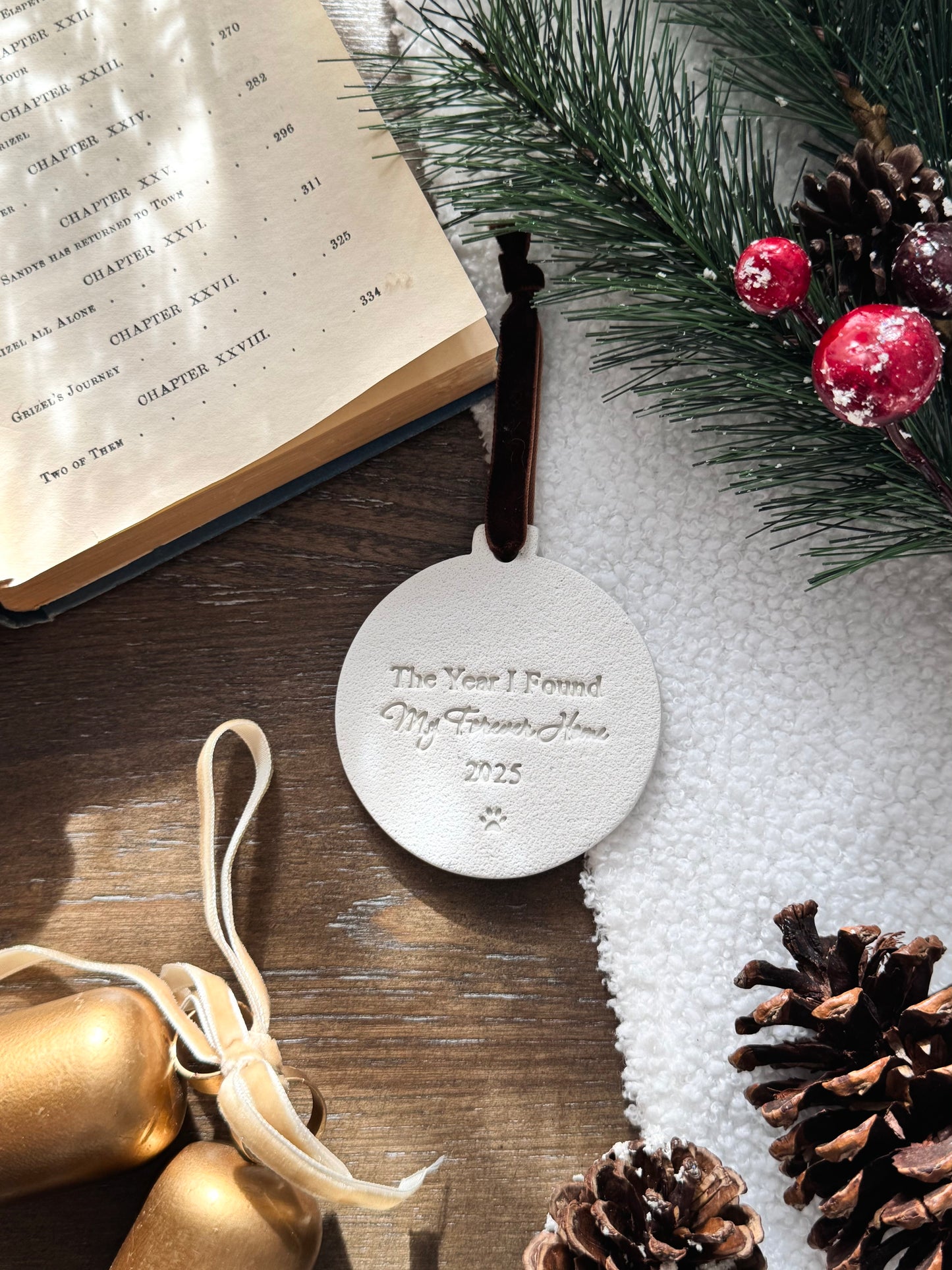 "The Year I Found My Forever Home" Pet Ornament: Personalized Pet Ornament, Pet's First Christmas, Adopted Pet Gift, Pet Name Ornament