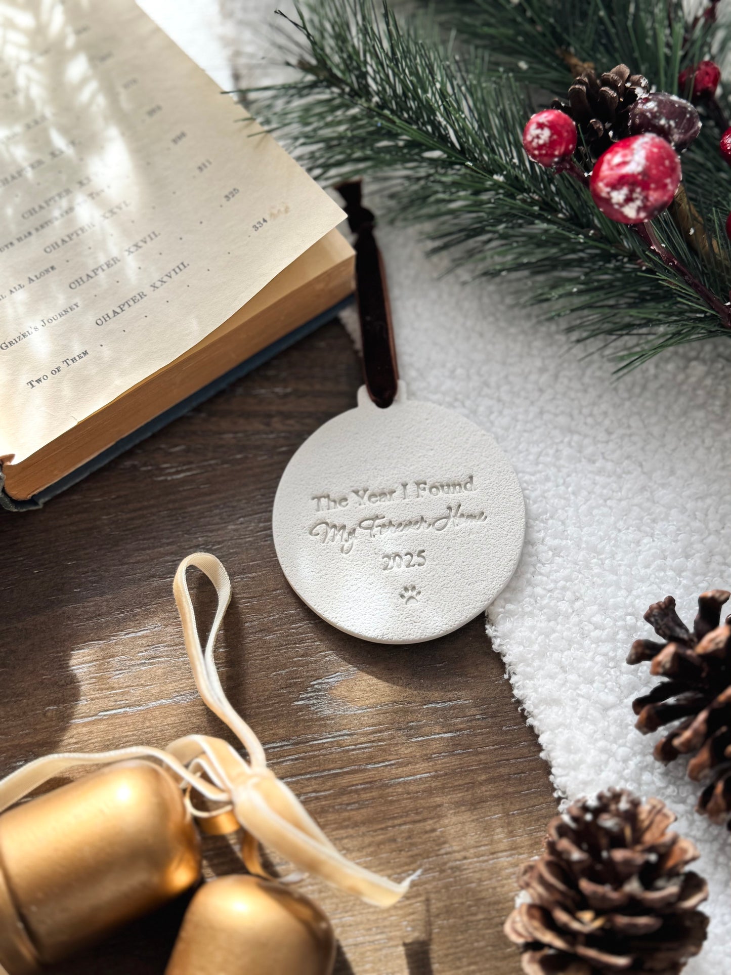 "The Year I Found My Forever Home" Pet Ornament: Personalized Pet Ornament, Pet's First Christmas, Adopted Pet Gift, Pet Name Ornament