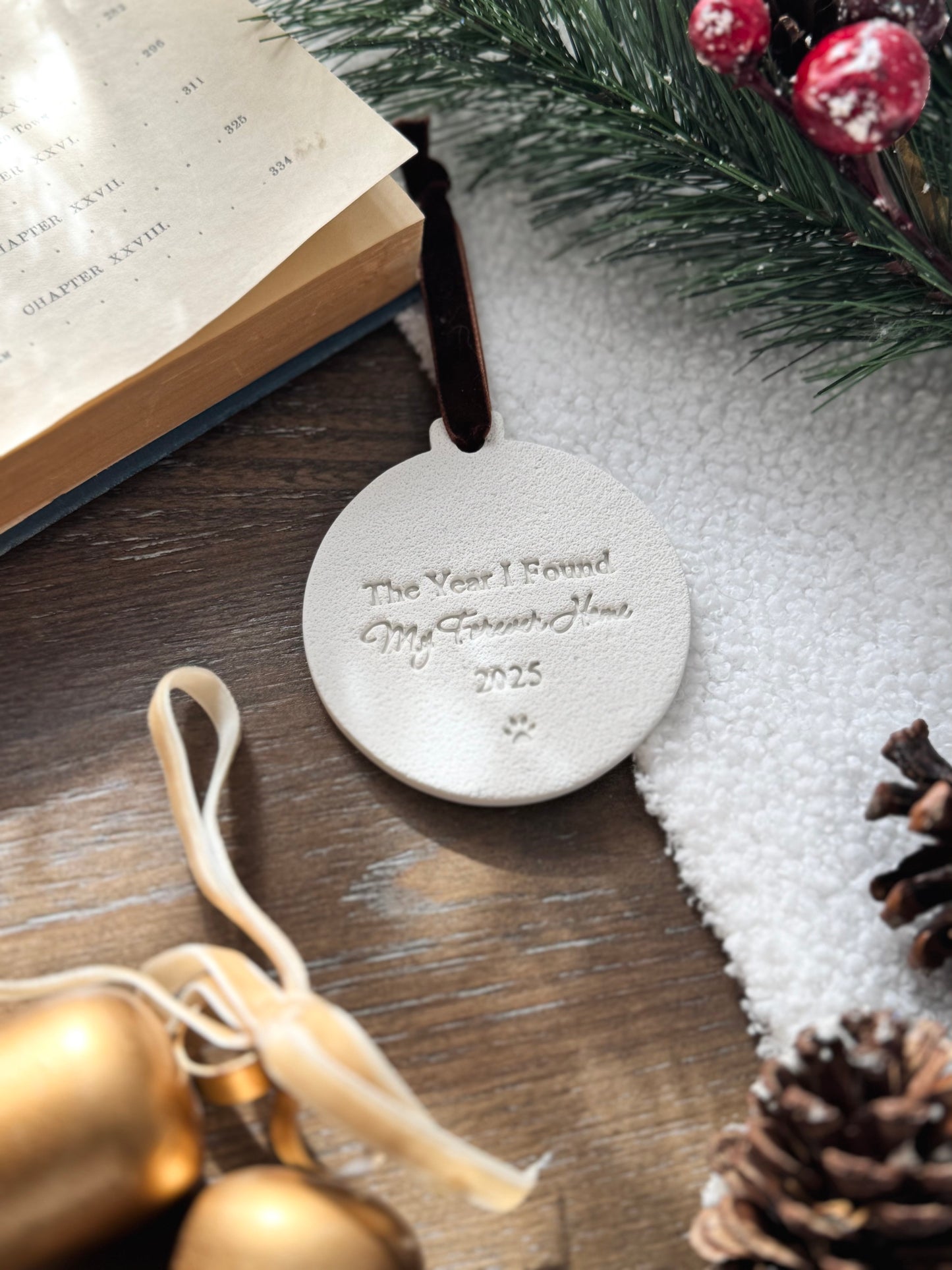 "The Year I Found My Forever Home" Pet Ornament: Personalized Pet Ornament, Pet's First Christmas, Adopted Pet Gift, Pet Name Ornament