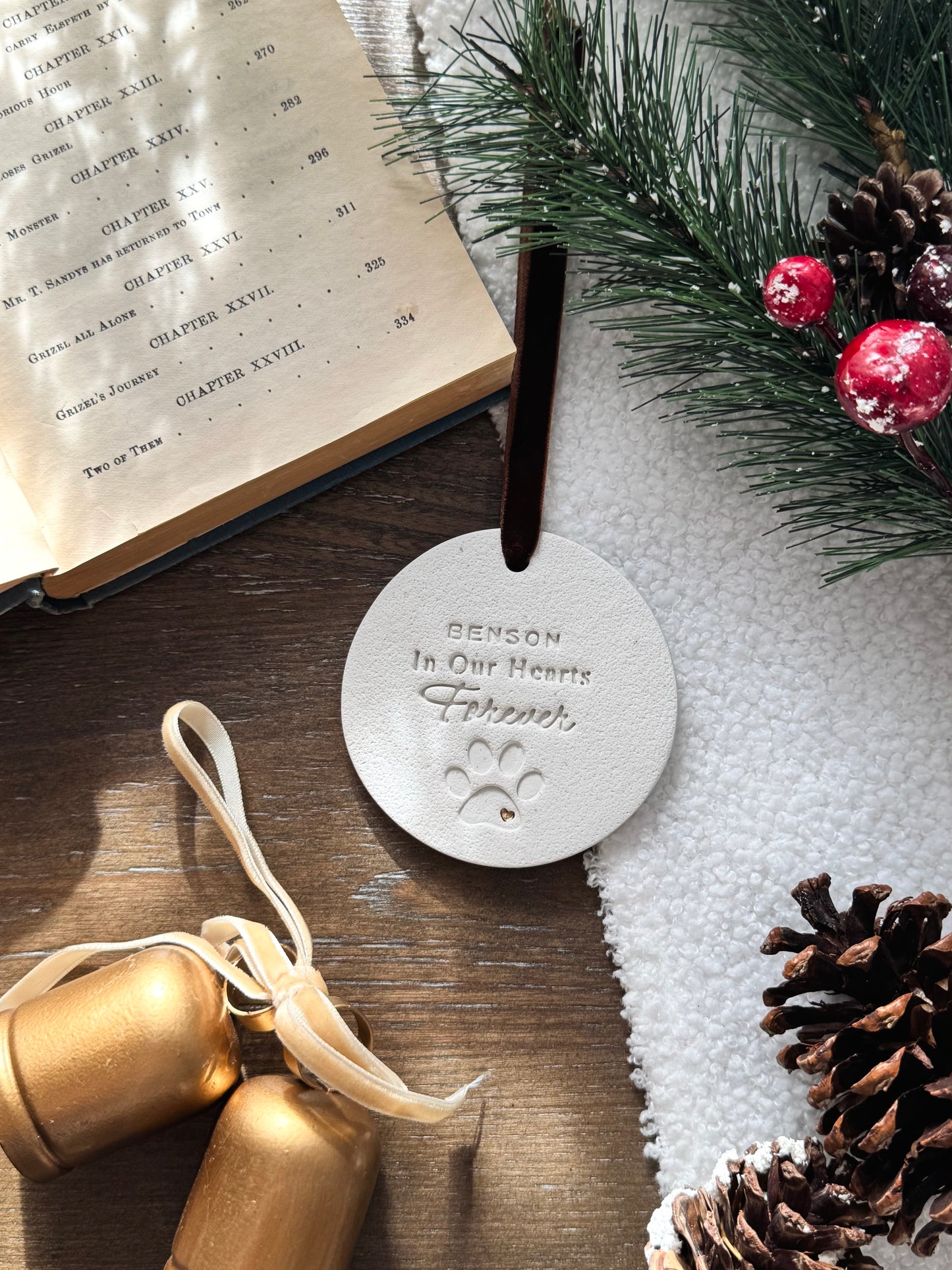Custom Pet Memorial Christmas Ornament: In Our Hearts Forever, Personalized Pet Memorial Gift, Pet Remembrance