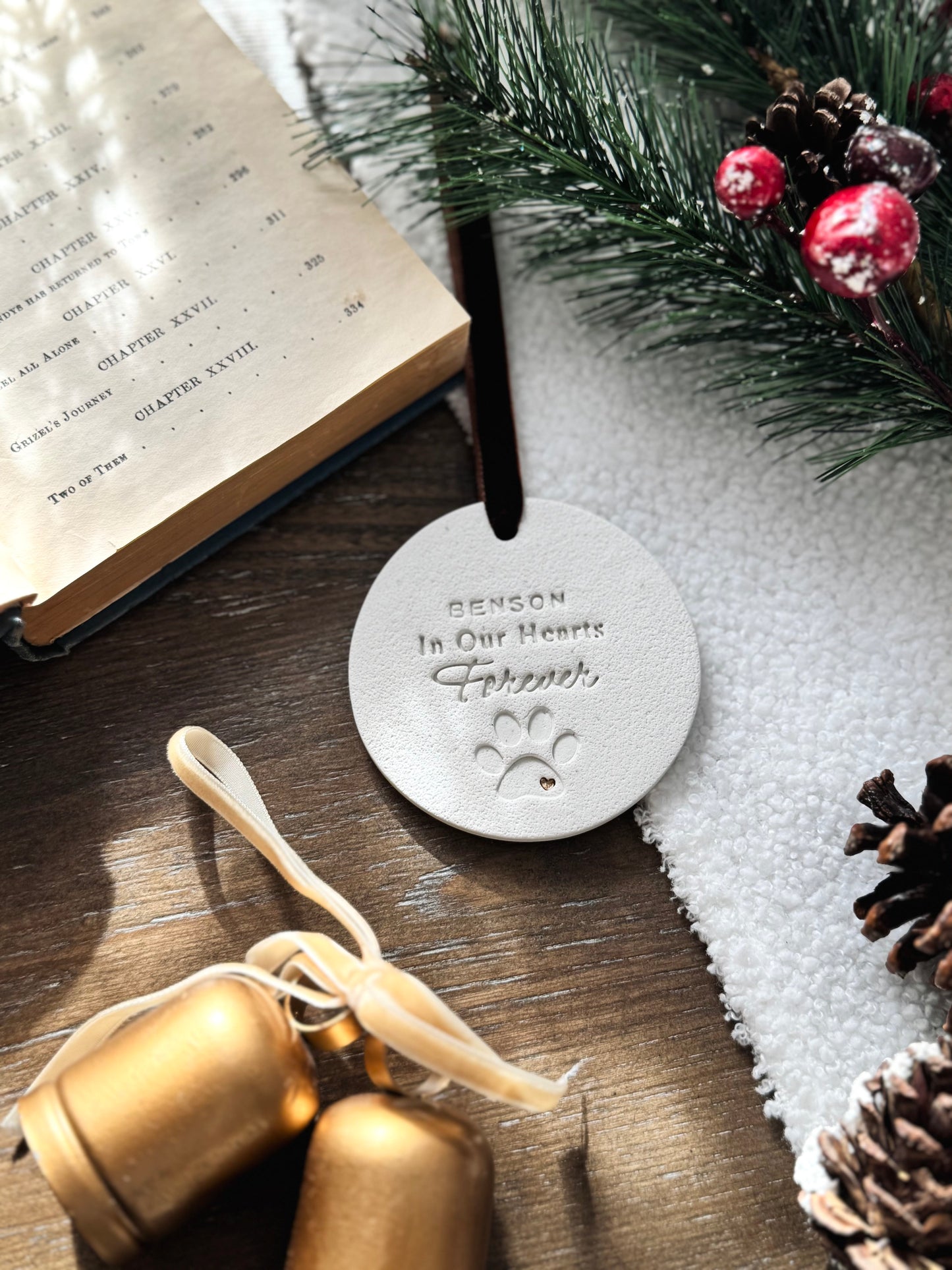 Custom Pet Memorial Christmas Ornament: In Our Hearts Forever, Personalized Pet Memorial Gift, Pet Remembrance