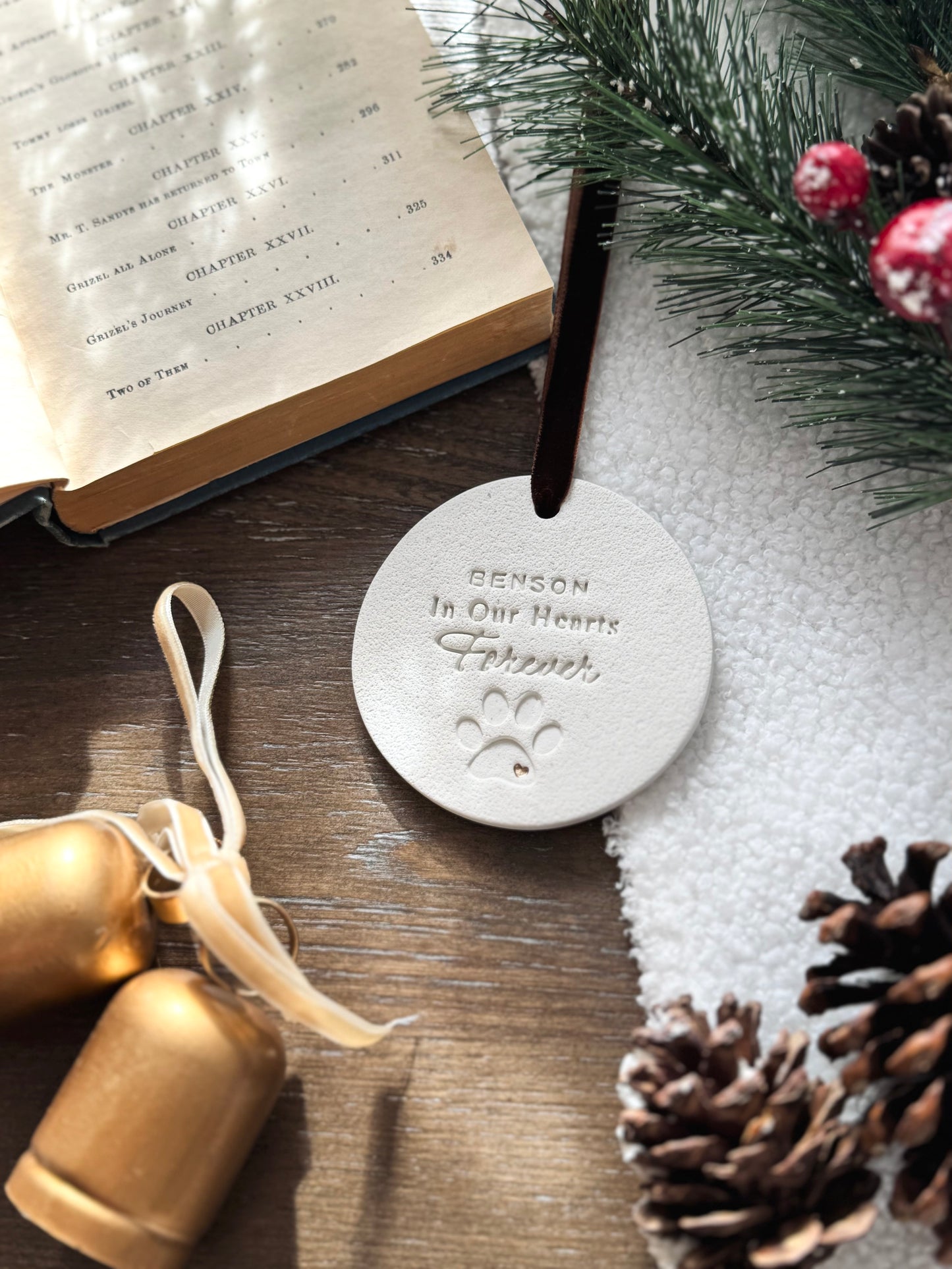 Custom Pet Memorial Christmas Ornament: In Our Hearts Forever, Personalized Pet Memorial Gift, Pet Remembrance