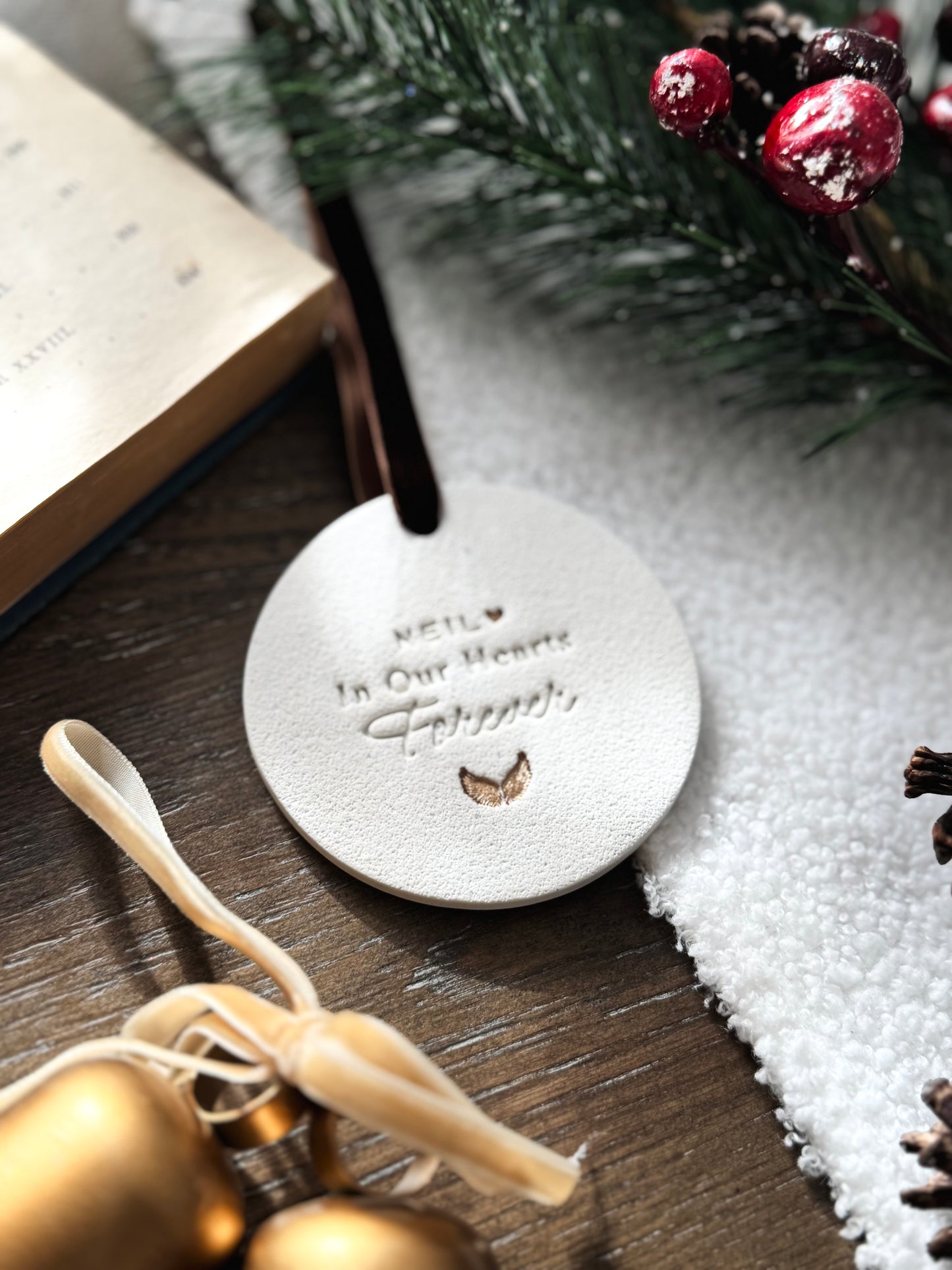 Personalized Memorial Ornament: Memorial Keepsake, In Memory Ornament, Tribute Gift, In Our Hearts Forever, Gift for Loss of Loved One