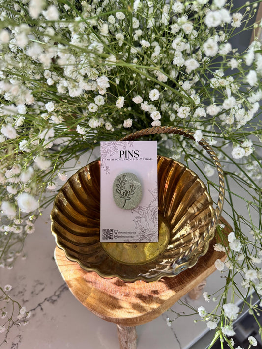 Leaf Clay Pin | Clay Brooch | Elegant Accessories | Unique Wedding Favours | Teacher Gifts