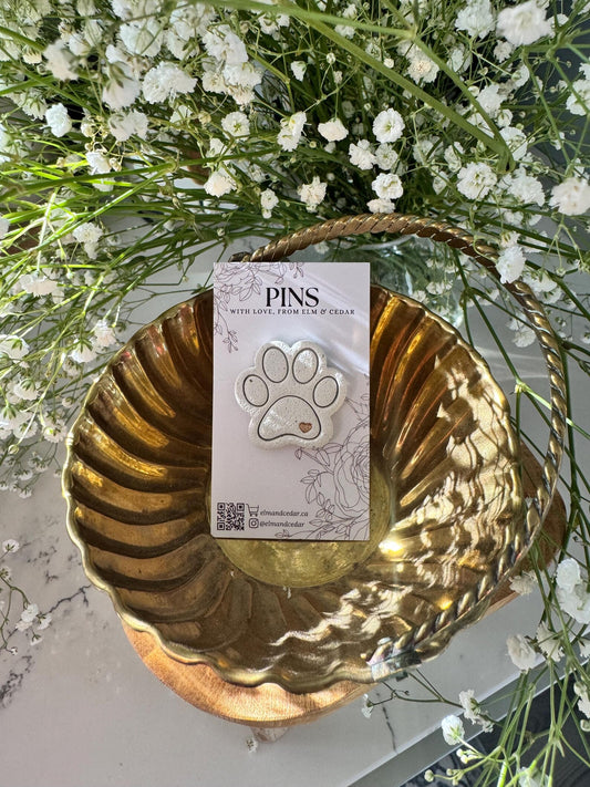 Paw Clay Pin | Clay Brooch | Elegant Accessories | Unique Wedding Favours | Pet Lover Gift| Teacher Gifts