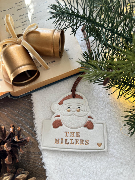 Handpainted Personalized Family Santa Ornament