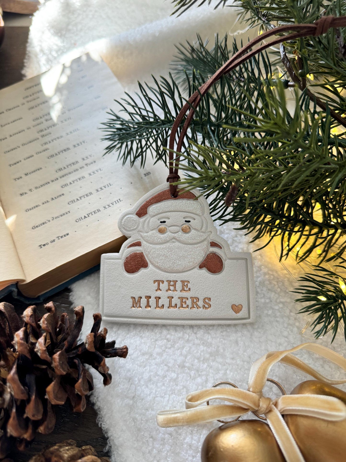 Handpainted Personalized Family Santa Ornament