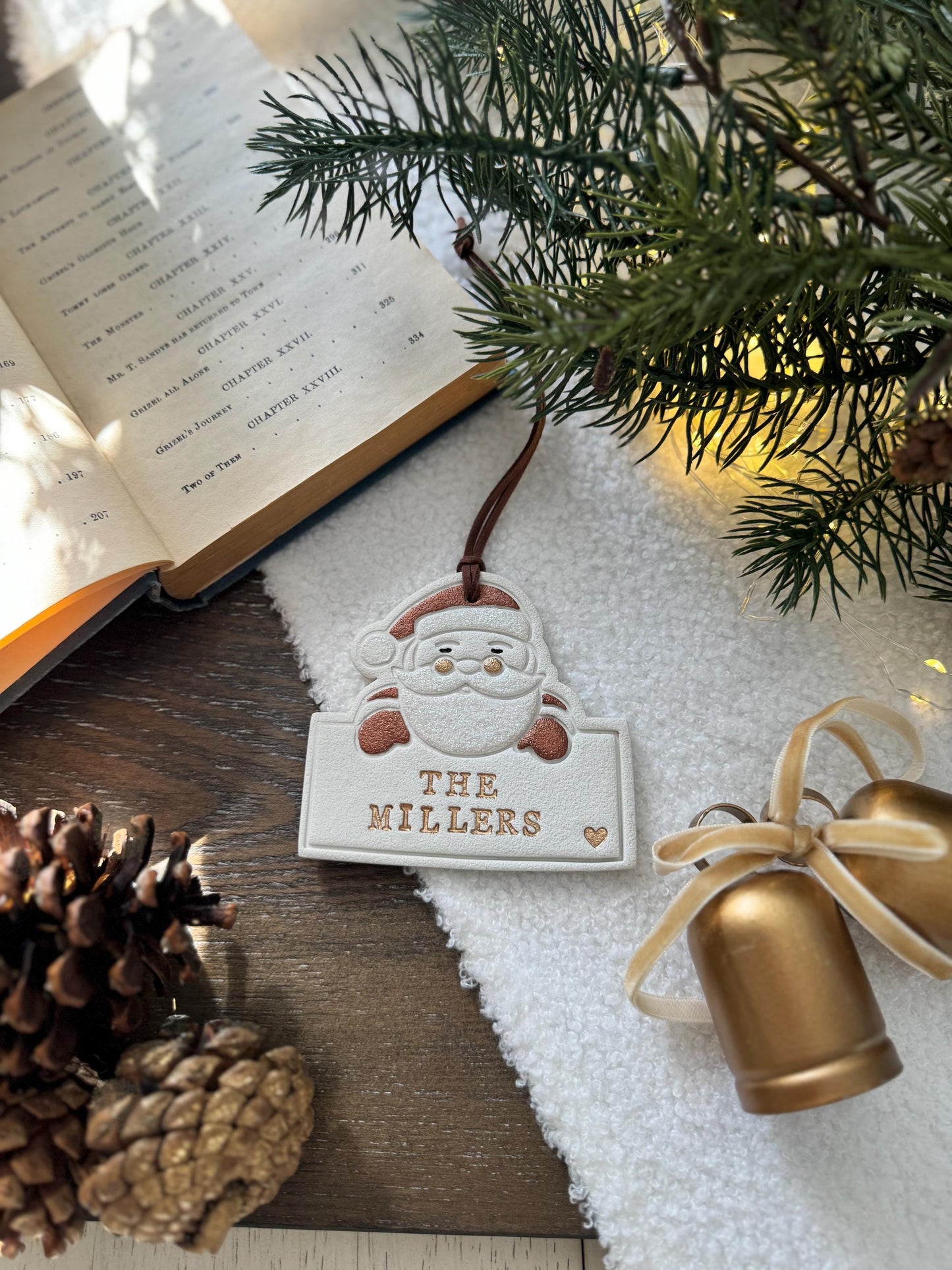 Handpainted Personalized Family Santa Ornament