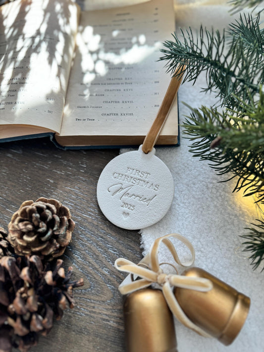 First Christmas Married Personalized Ornament