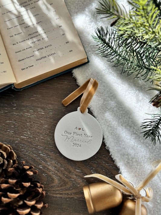 First Year Married Personalized Ornament
