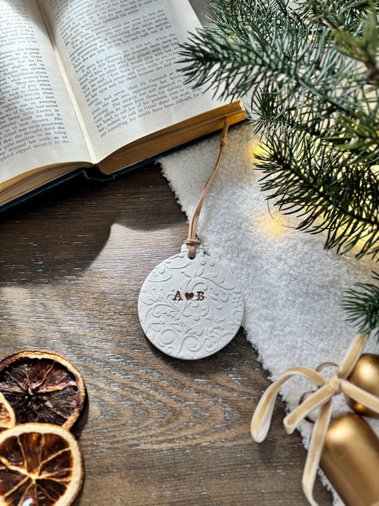 Personalized Couple Lace Bauble Ornament