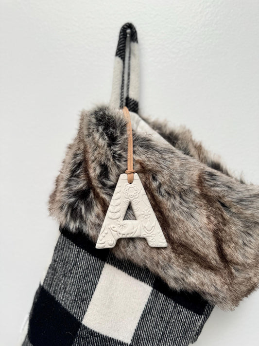 Scandinavian Large Letter Christmas Stocking Tag