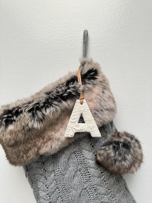 Scandinavian Large Letter Christmas Stocking Tag