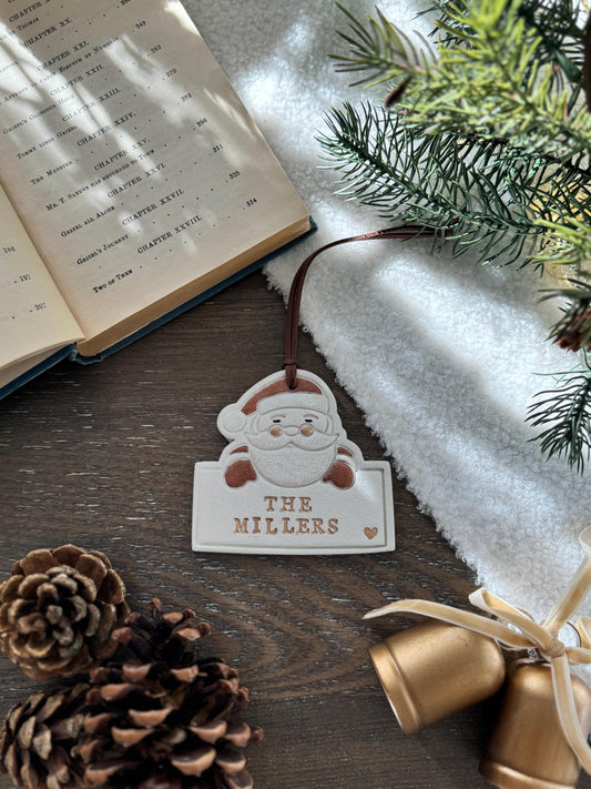 Handpainted Personalized Family Santa Ornament