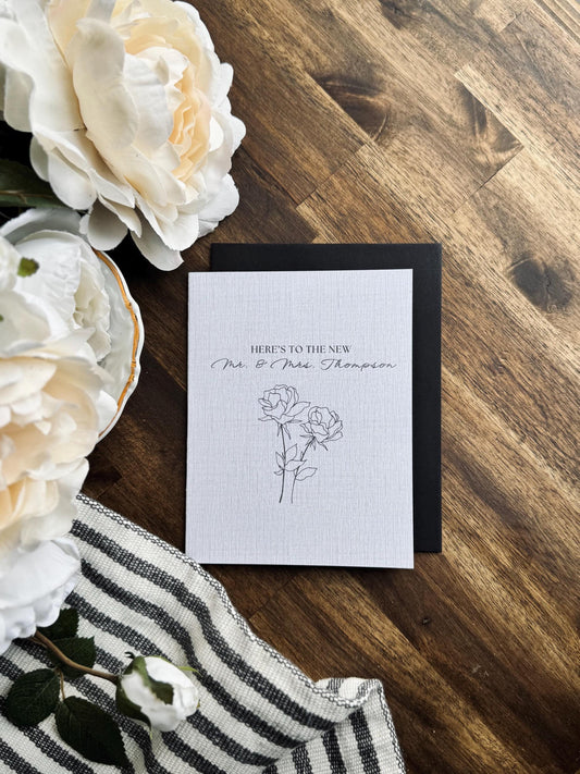 Personalized Mr & Mrs Last Name Card | Engagement/Wedding/Bridal Shower Card