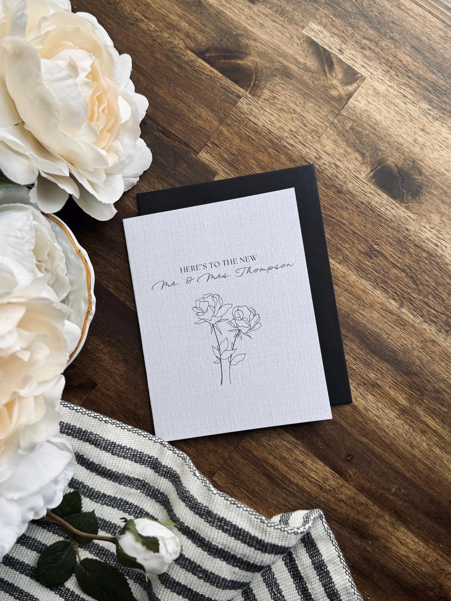 Personalized Mr & Mrs Last Name Card | Engagement/Wedding/Bridal Shower Card