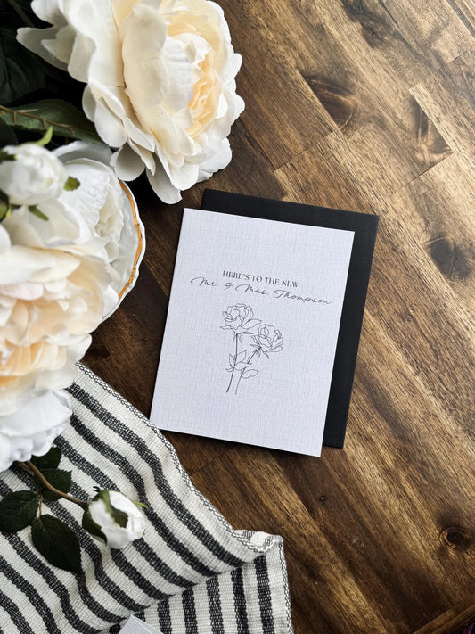 Personalized Mr & Mrs Last Name Card | Engagement/Wedding/Bridal Shower Card