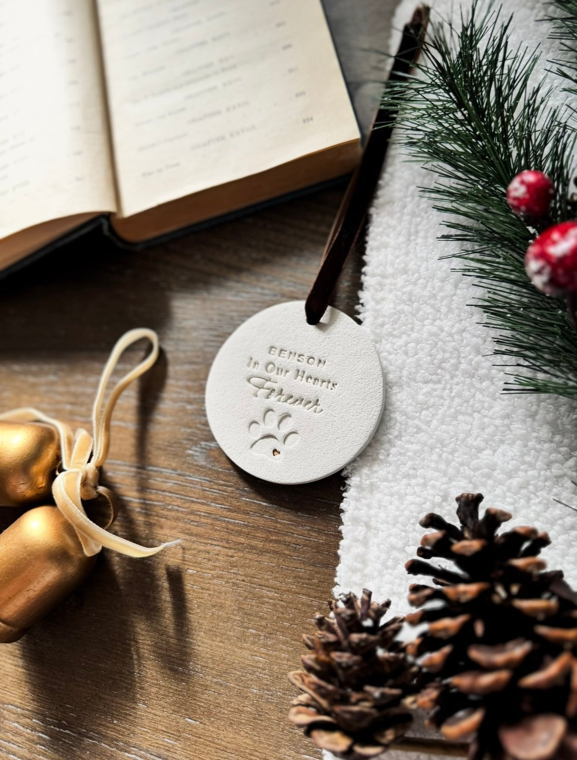 Custom Pet Memorial Christmas Ornament: In Our Hearts Forever, Personalized Pet Memorial Gift, Pet Remembrance