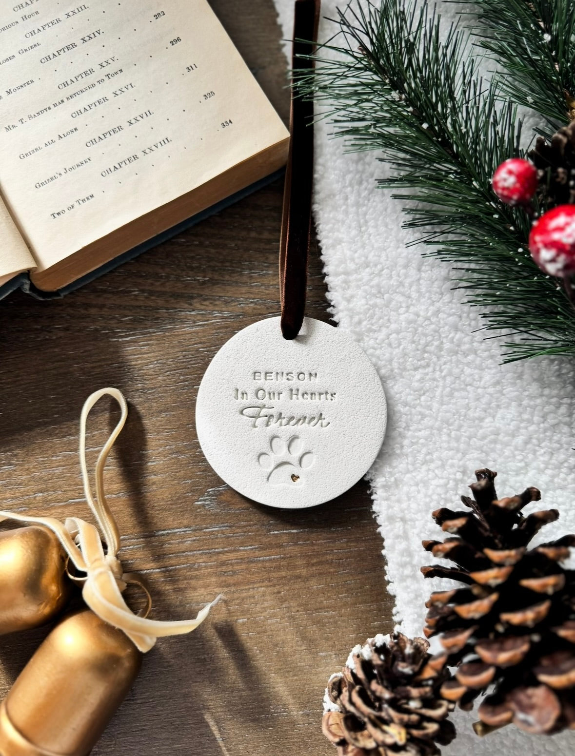 Custom Pet Memorial Christmas Ornament: In Our Hearts Forever, Personalized Pet Memorial Gift, Pet Remembrance