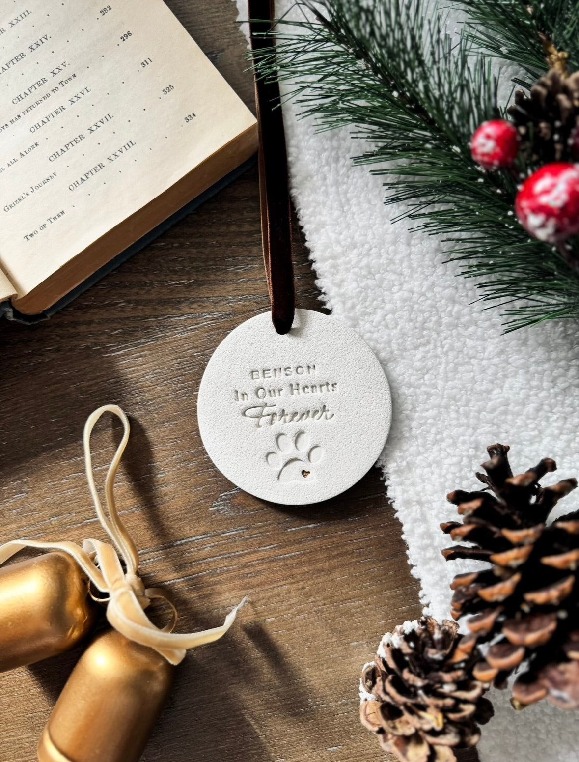 Custom Pet Memorial Christmas Ornament: In Our Hearts Forever, Personalized Pet Memorial Gift, Pet Remembrance