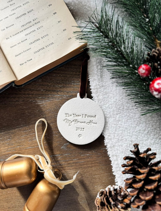 "The Year I Found My Forever Home" Pet Ornament: Personalized Pet Ornament, Pet's First Christmas, Adopted Pet Gift, Pet Name Ornament