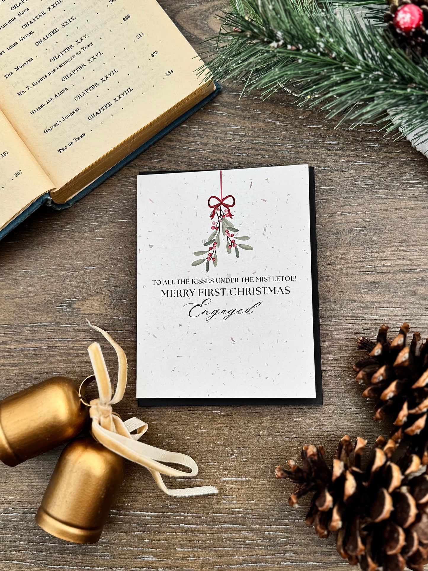 First Christmas Engaged Greeting Card: Engagement Gift | Bridal Shower Card | Happy Engagement | Christmas Engagement