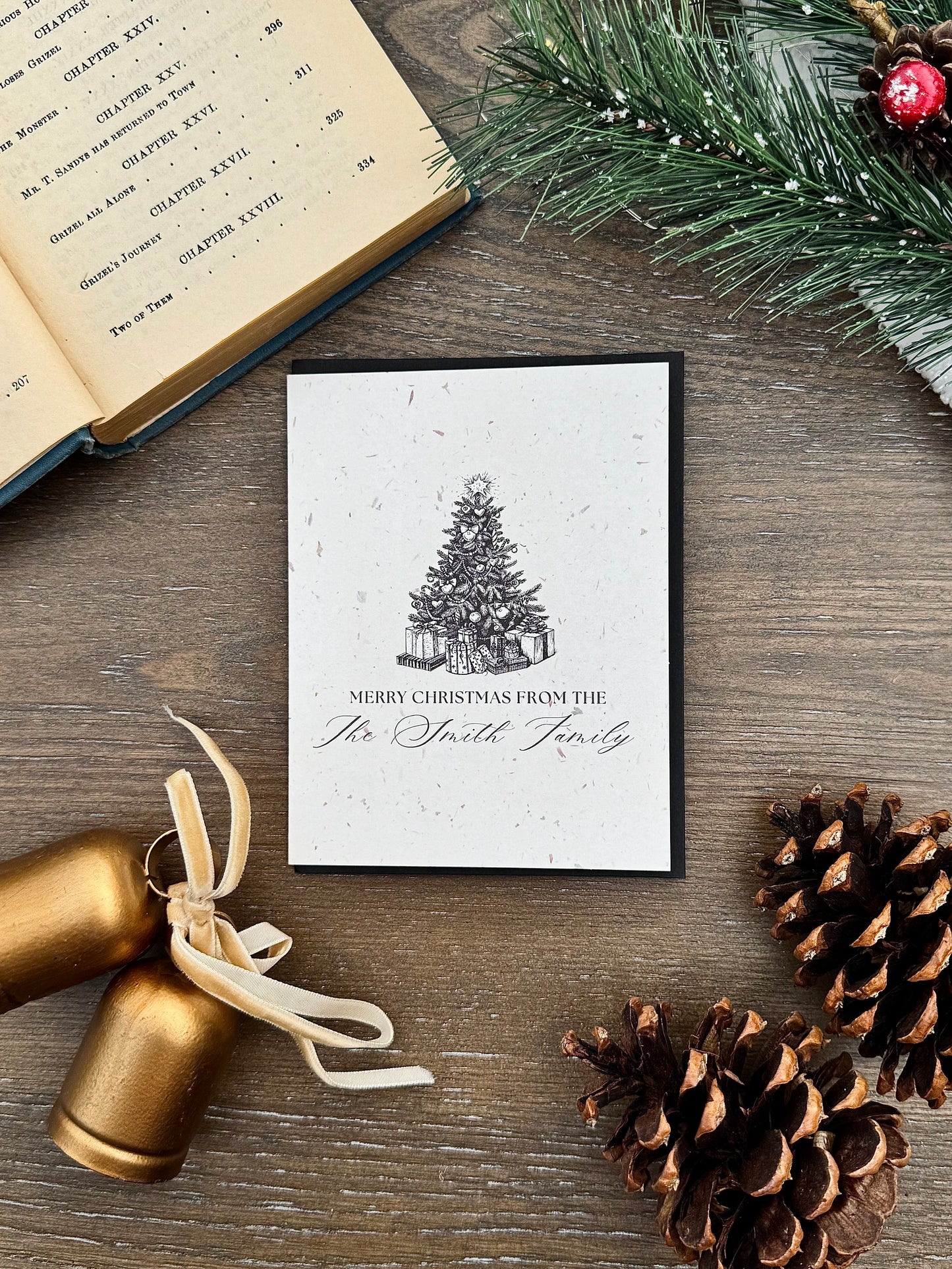 Personalized Christmas Family Greeting Card: Family Christmas Wishes