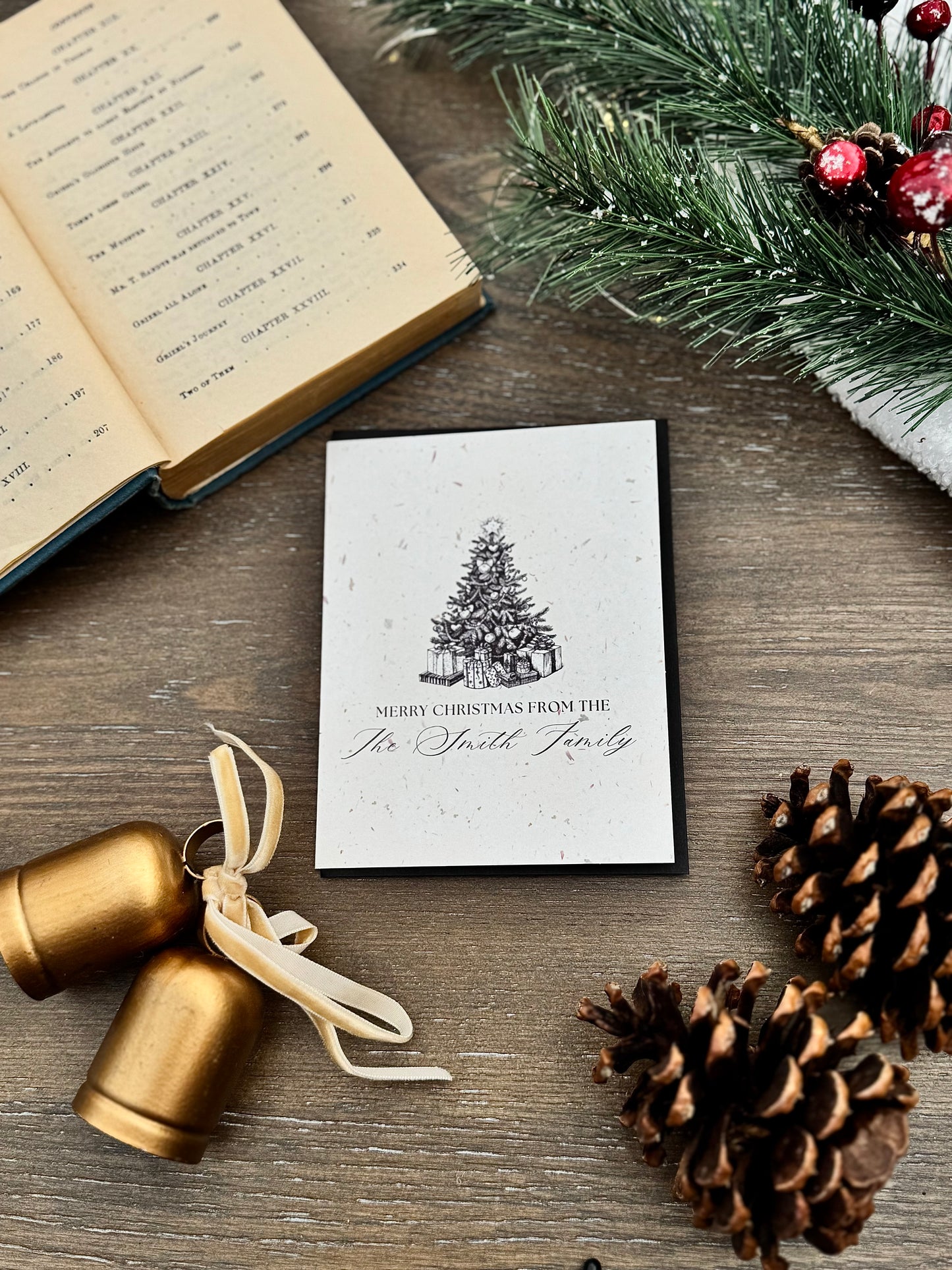 Personalized Christmas Family Greeting Card: Family Christmas Wishes