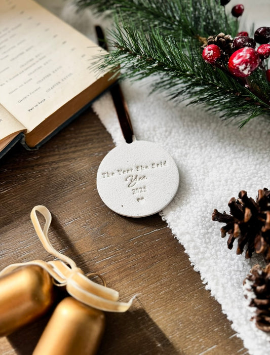 Personalized "The Year She Said Yes" Ornament