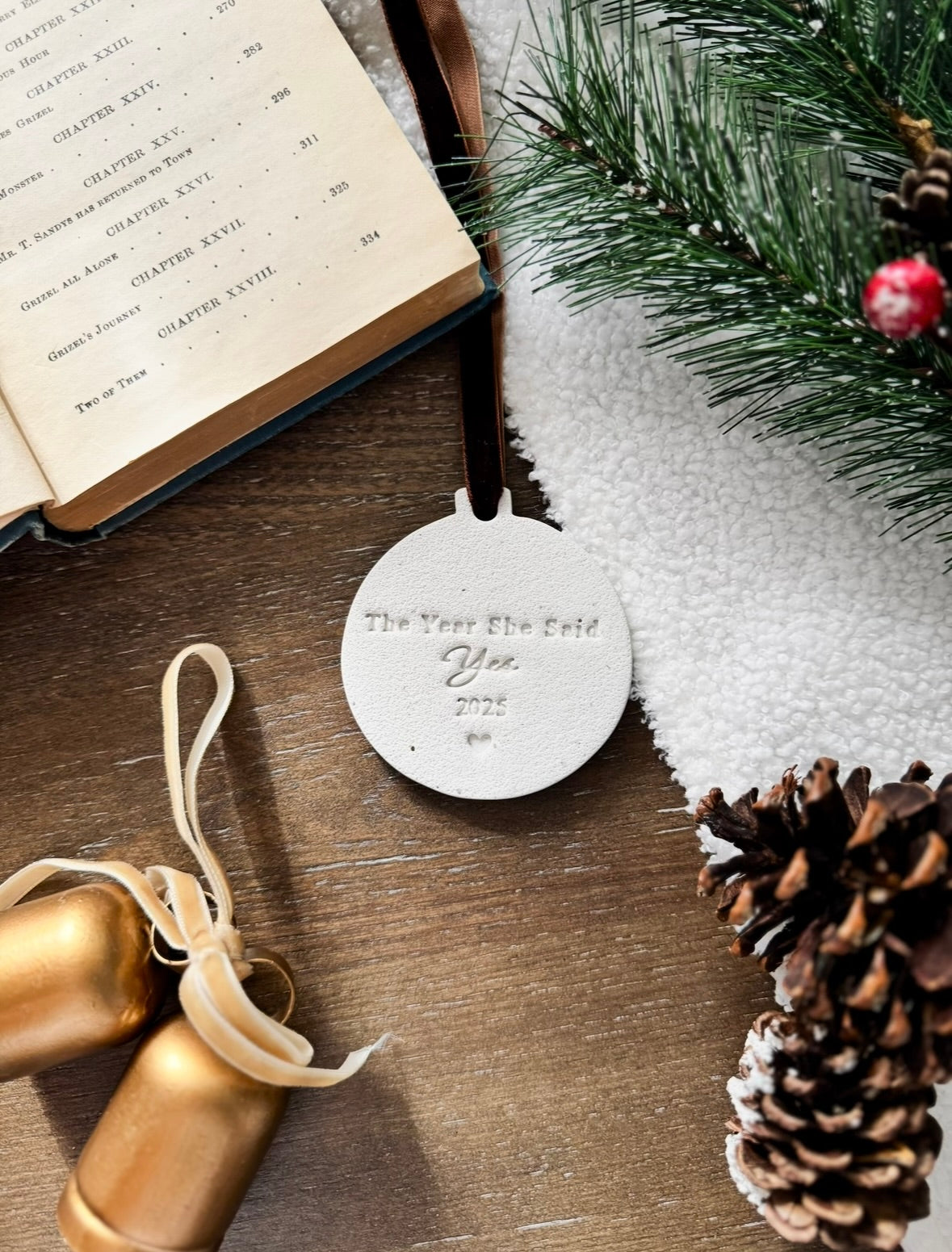 Personalized "The Year She Said Yes" Ornament