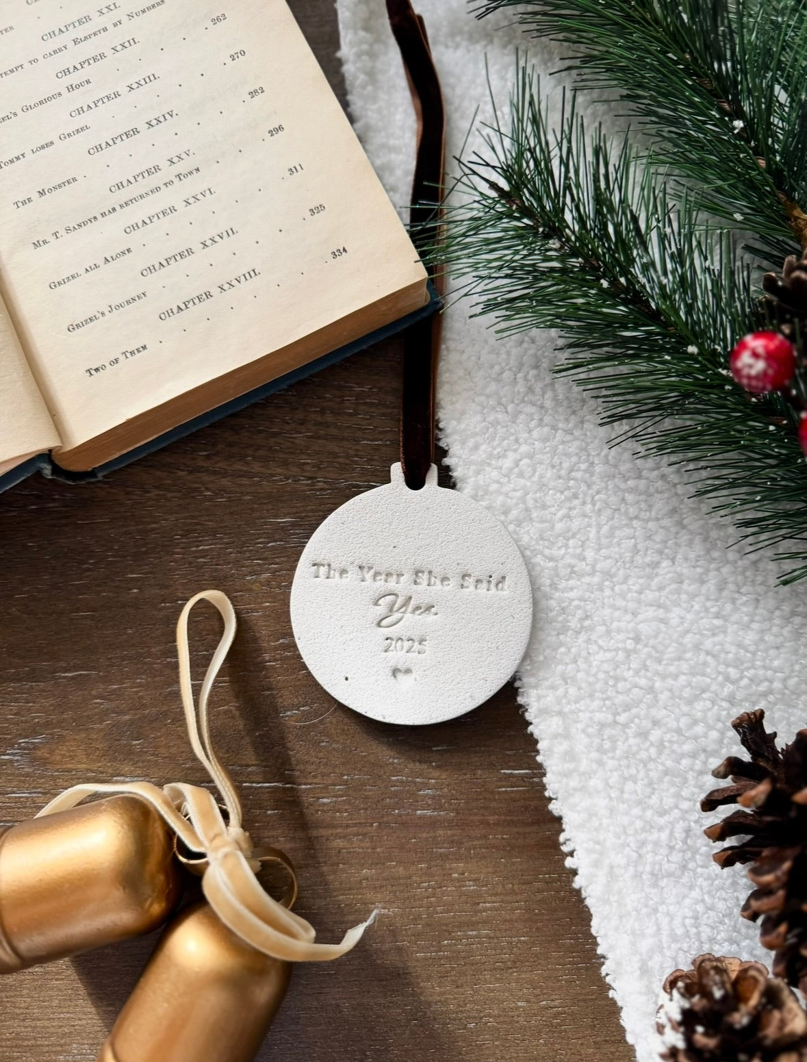 Personalized "The Year She Said Yes" Ornament
