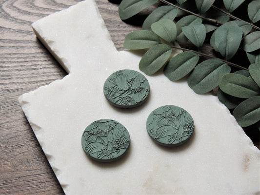 green abstract botanical print magnets, set of 3, boho