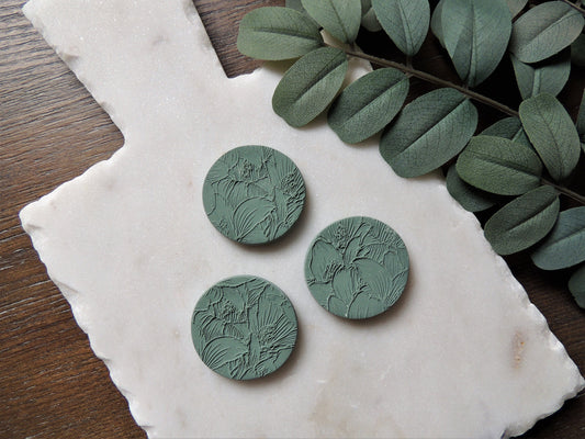 green abstract botanical print magnets, set of 3, boho