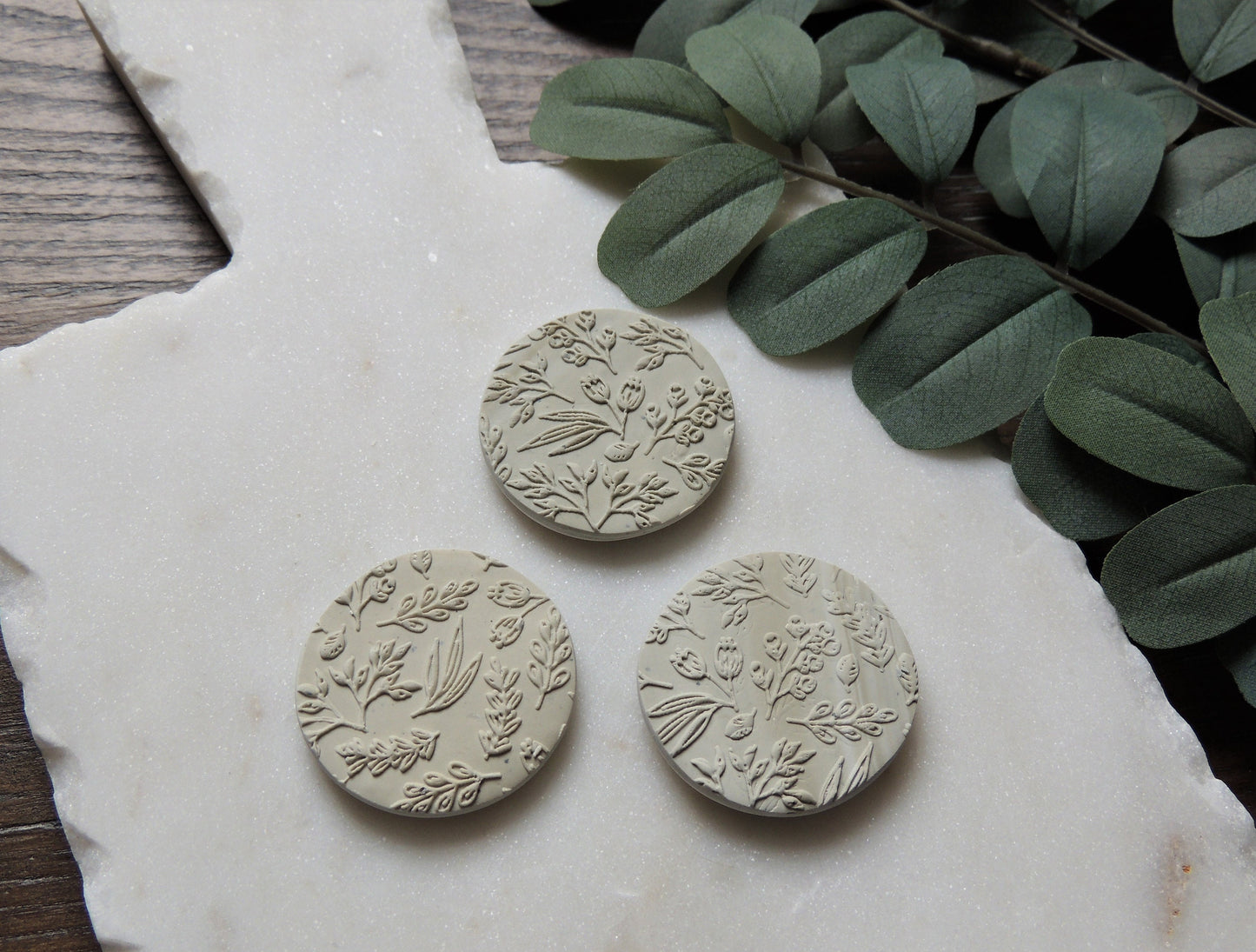 sage green magnet with nature theme