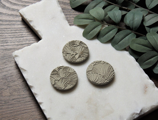 sage green botanical abstract magnet, set of 3, earthy tones