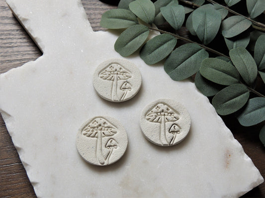 mushroom magnet in ivory, set of three