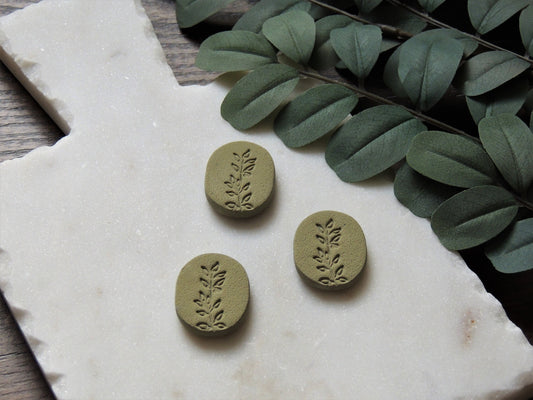 green olive branch magnet, set of 3