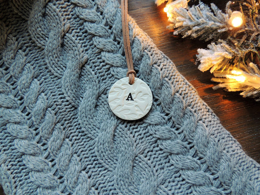 white stocking tag ornament