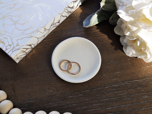 wedding photography prop ring dish, simple white, flat lay kit props