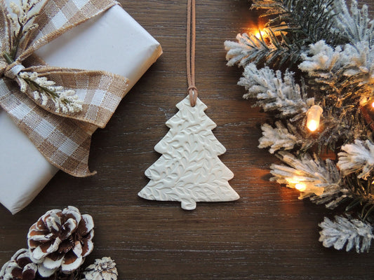 white Christmas tree ornament